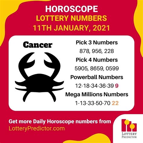 cancer lucky lottery numbers today